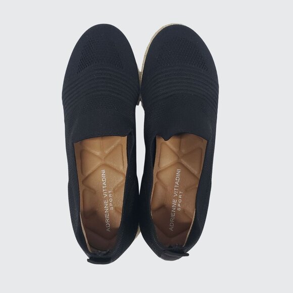 Adrienne Vittadini Niko Black Stretch Slip-on Espadrille 9M - Picture 6 of 9